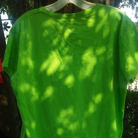 XL Lady T-Shirt Green with halloween message - Picture 4 of 5